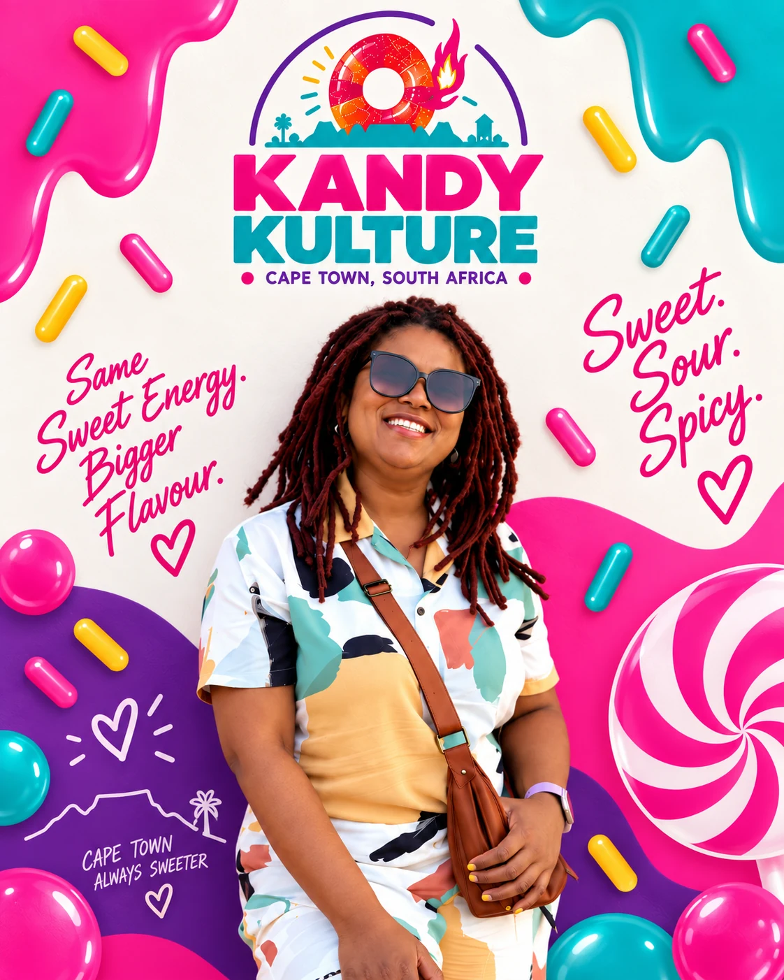 Janine Fortuin in a Kandy Kulture branded setting