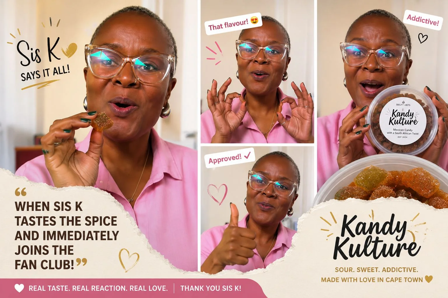 Kandy Kulture customer reaction collage