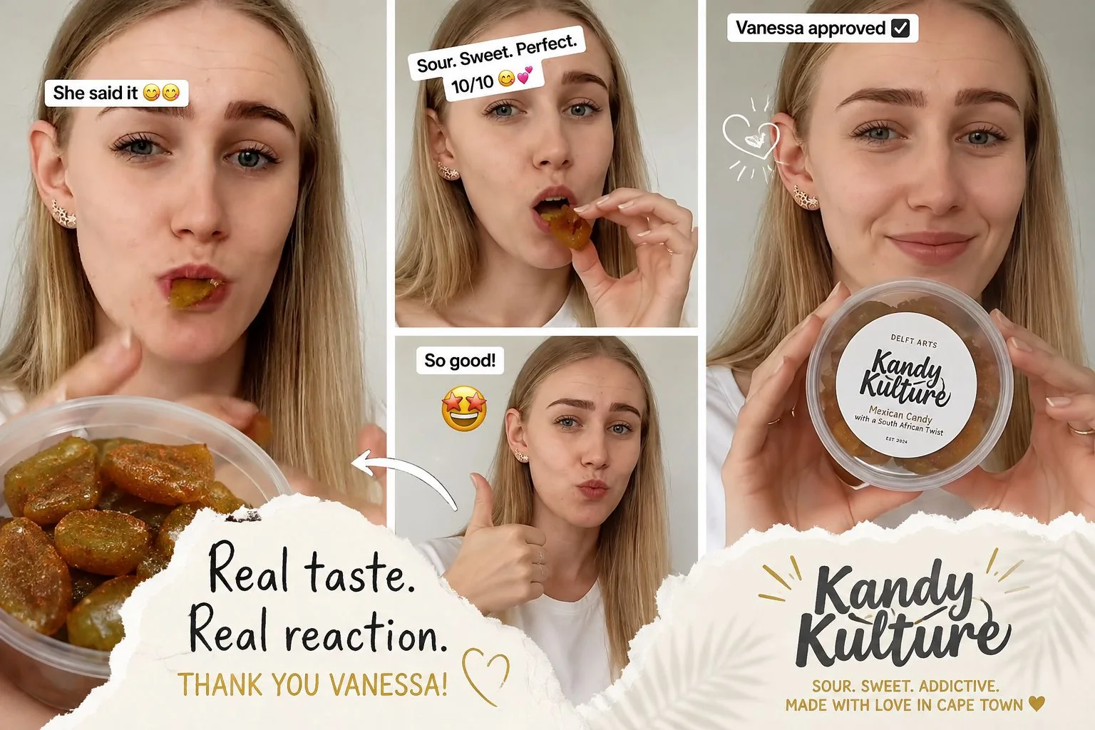 Kandy Kulture customer reaction collage